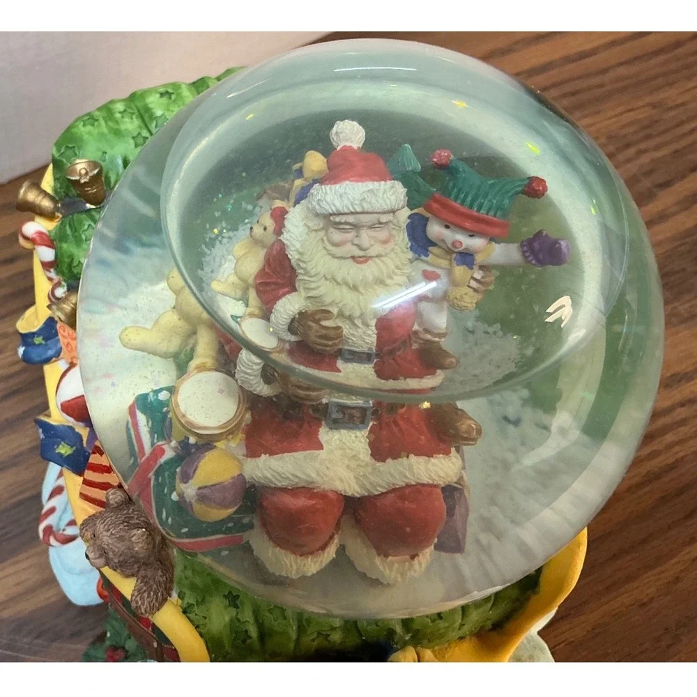 The Trimmerry Vintage Santa Sleigh Water Globe Hand Painted Christmas Decor